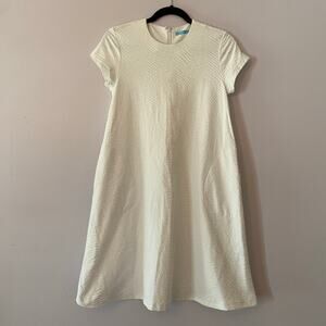 J. McLaughlin White Catalina Cloth Short Sleeve Knee Length Dress Women size XS